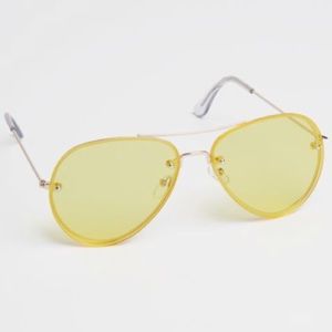 Yellow Frameless Aviator Sunglasses